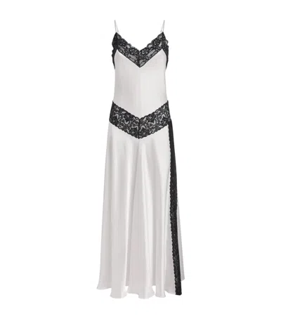Loretta Caponi Silk Lace-detail Carrie Nightdress In White