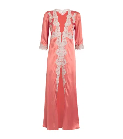 Loretta Caponi Silk Viva Robe In Pink