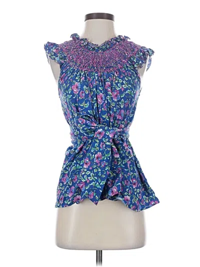 Pre-owned Loretta Caponi Sleeveless Blouse In Blue