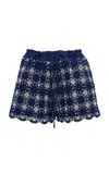 Loretta Caponi Solene Macrame Cotton Shorts