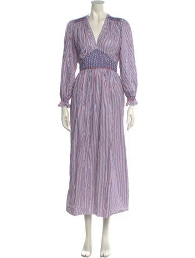 Pre-owned Loretta Caponi Striped Long Dress In Multi