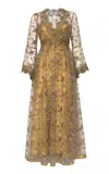 Loretta Caponi Topazio Lace-trimmed Midi Dress