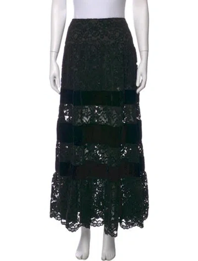 Pre-owned Loretta Caponi Velvet Long Skirt In Black
