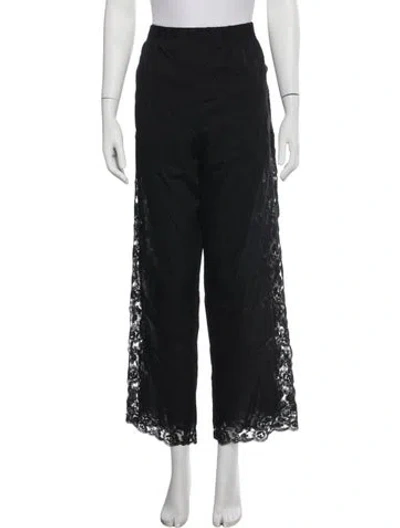 Pre-owned Loretta Caponi Vintage Wide Leg Pants In Black/blue
