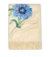 Loretta Caponi Virgin Wool Cornflower Throw In Neutral
