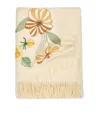 Loretta Caponi Virgin Wool Giardino Throw In Neutral