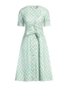 Loretta Caponi Woman Midi Dress Light Green Size L Cotton In Green