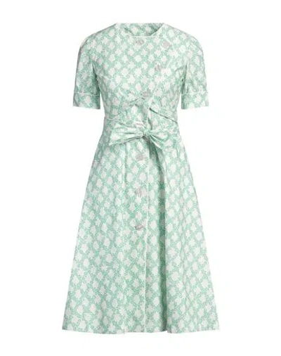 Loretta Caponi Woman Midi Dress Light Green Size L Cotton
