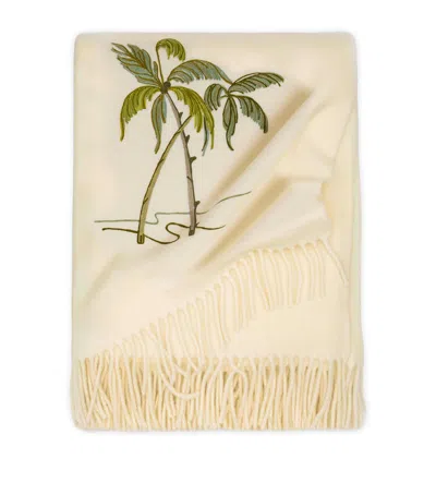 Loretta Caponi Wool Garden Of Eden Throw In Yellow