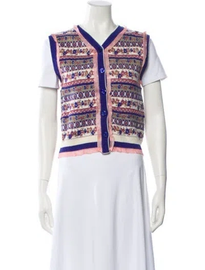 Pre-owned Loretta Caponi Wool Printed Sweater In Multi