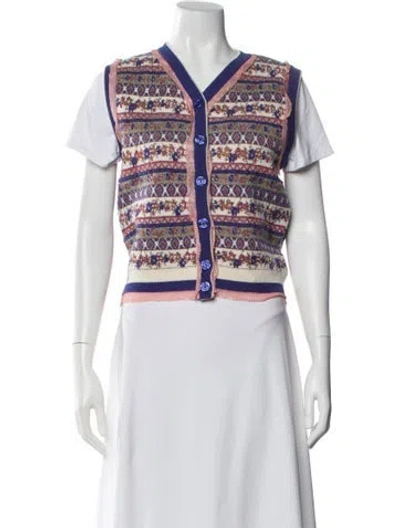 Pre-owned Loretta Caponi Wool Striped Sweater In Multi