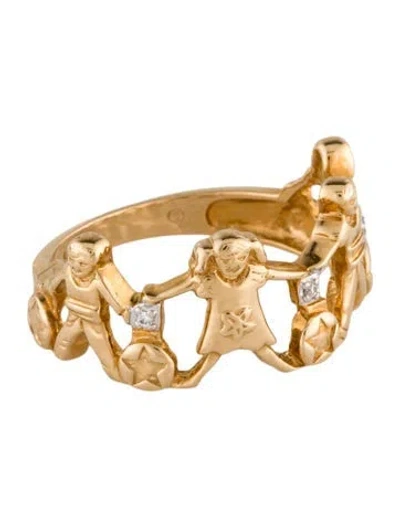 Pre-owned Loretta Castoro 14k Diamond Family Time Band In Multi