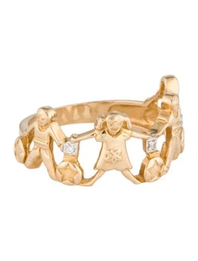 Pre-owned Loretta Castoro 14k Diamond Holding Hands Band In Multi