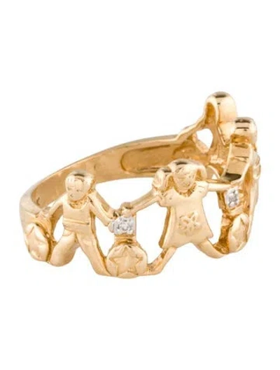 Pre-owned Loretta Castoro 14k Diamond Holding Hands Band In Multi