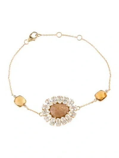 Pre-owned Loretta Castoro 14k Multi-stone Bracelet, 6.75"