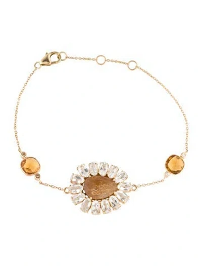 Pre-owned Loretta Castoro 14k Multi-stone Bracelet, 6.75"