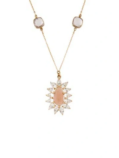 Pre-owned Loretta Castoro 14k Multi-stone Pendant Necklace, 18"