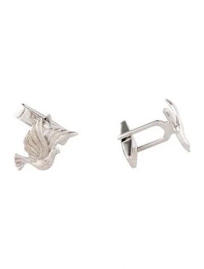 Pre-owned Loretta Castoro Diamond Dove Cufflinks In Multi
