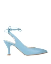 Loretta Pettinari Woman Pumps Light Blue Size 8 Leather