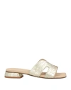Loretta Pettinari Woman Sandals Platinum Size 5 Leather In Neutral