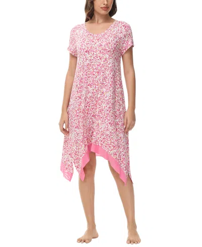 Lori Goldstein Women's Printed Short Sleeve Sleepshirt In Stone Mosaic