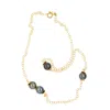Lori Kaplan Design Women's Black / Gold Black Tahitian Pearl Chain Necklace
