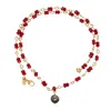 Lori Kaplan Design Women's Black / Red Ruby & Black Tahitian Pearl Necklace In Multi