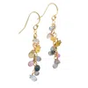 Lori Kaplan Design Women's Blue / Gold Multi Sapphire Chain Dangle Earrings In Multi