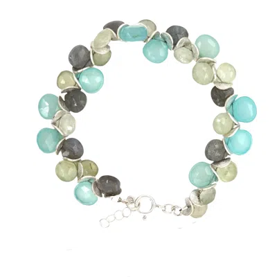 Lori Kaplan Design Women's Blue / Green / Silver Watercolor Silver Signature Bracelet In Multi
