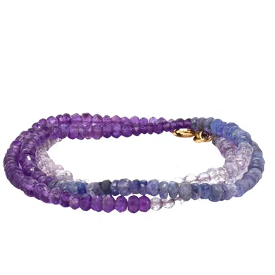 Lori Kaplan Design Women's Blue / Purple Triple Wrap Tanzanite Amethyst Bracelet Or Necklace In Multi