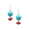 Lori Kaplan Design Women's Blue / Red / Silver Amazonite Rounds With Coral Silver Earrings In Multi