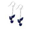 Lori Kaplan Design Women's Blue / Silver Lapis Silver Herringbone Earrings In Multi