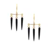 Lori Kaplan Design Women's Gold / Black Black Onyx Gold Chandelier Earrings In Multi