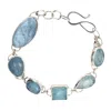 Lori Kaplan Design Women's Gold / Blue Aquamarine Bracelet In Sterling Silver In Multi