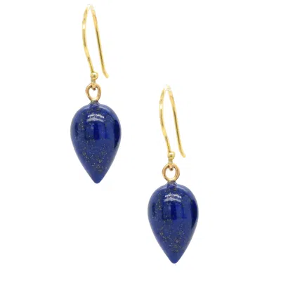 Lori Kaplan Design Women's Gold / Blue Lapis Drop Gold Earrings In Multi