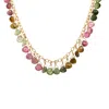 Lori Kaplan Design Women's Gold / Blue Multi Color Tourmaline Feather Choker In Multi