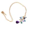 Lori Kaplan Design Women's Gold / Blue / Pink Purple & Blue Colorblock Dangly Necklace