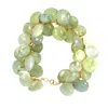 Lori Kaplan Design Women's Gold / Green Chunky Prehnite Bracelet