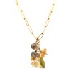 Lori Kaplan Design Women's Gold / Grey / Yellow Long Citrine Cluster Gold Necklace