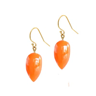 Lori Kaplan Design Women's Gold / Orange Carnelian Gold Earrings In Multi