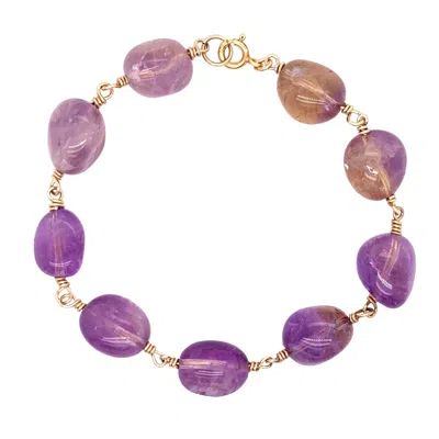 Lori Kaplan Design Women's Gold / Pink / Purple Ametrine Chunky Bracelet In Orange