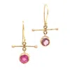 Lori Kaplan Design Women's Gold / Pink / Purple Pink Tourmaline Gold Earrings