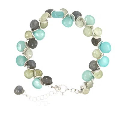 Lori Kaplan Design Women's Green / Blue / Silver Signature Sterling Watercolor Bracelet In Multi