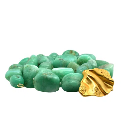 Lori Kaplan Design Women's Green / Gold Chrysoprase Chunky Necklace In Multi