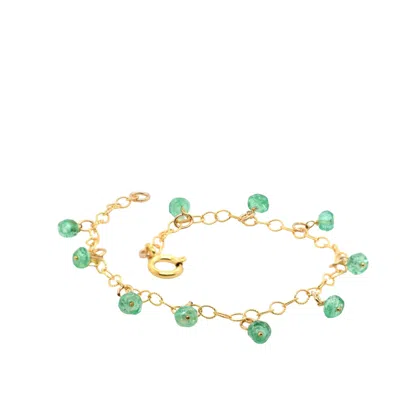 Lori Kaplan Design Women's Green / Gold Green Opal Charm Bracelet In Multi