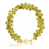 Lori Kaplan Design Women's Green / Gold Signature Peridot Gold Bracelet