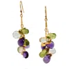 Lori Kaplan Design Women's Green / Purple / Gold Signature Multi Gem Gold Earrings In Multi