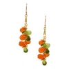 Lori Kaplan Design Women's Orange / Gold / Green Signature Carnelian Peridot Earrings