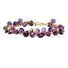 Lori Kaplan Design Women's Pink / Purple / Gold Signature Amethyst Gold Bracelet