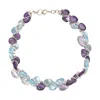 Lori Kaplan Design Women's Purple / Blue / Silver Signature Blue Topaz With Purple Amethyst Sterling Bracelet In Multi
